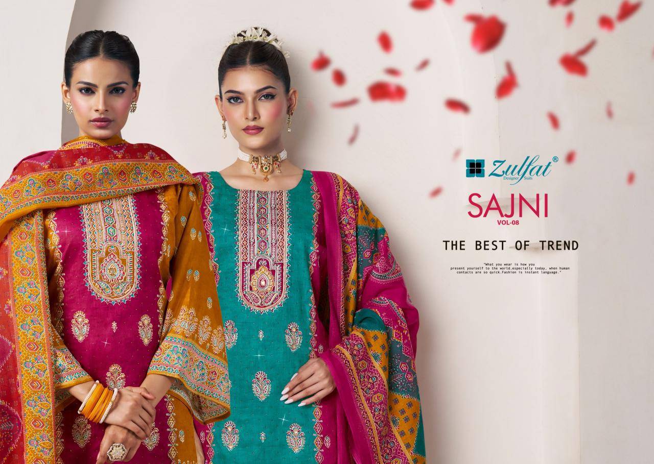 Zulfat sajni vol 8 handloom cotton dress materials wholesale 